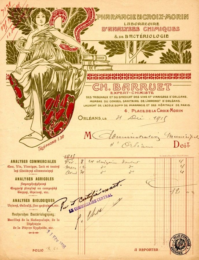 Facture de la Pharmacie Croix-Morin (AMO, 102S1)