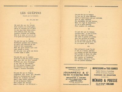 Chanson satirique "Les Guêpins", 1929 (AMO, C10230)