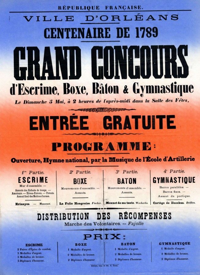Grand concours d'escrime, boxe, bâton & gymnastique