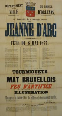 Affiche des Fêtes de Jeanne d'Arc 1877 (AMO, 15Fi601)