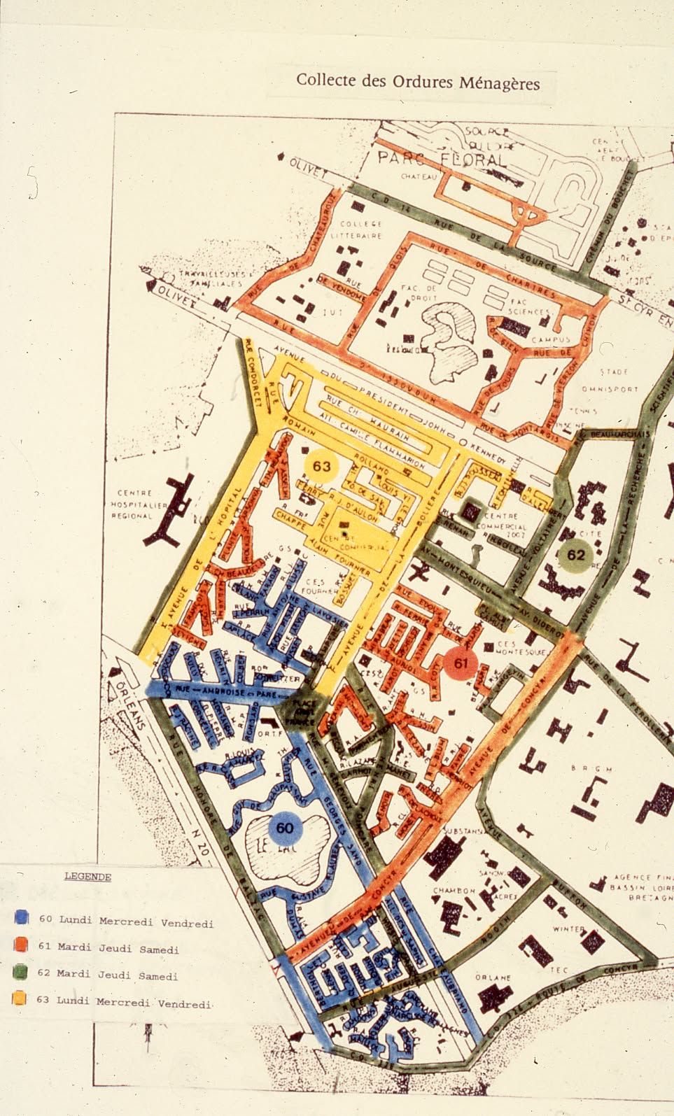 Collecte hermétique : secteur de collecte [quartier de La Source]. Imprimé. AMO 6O10.