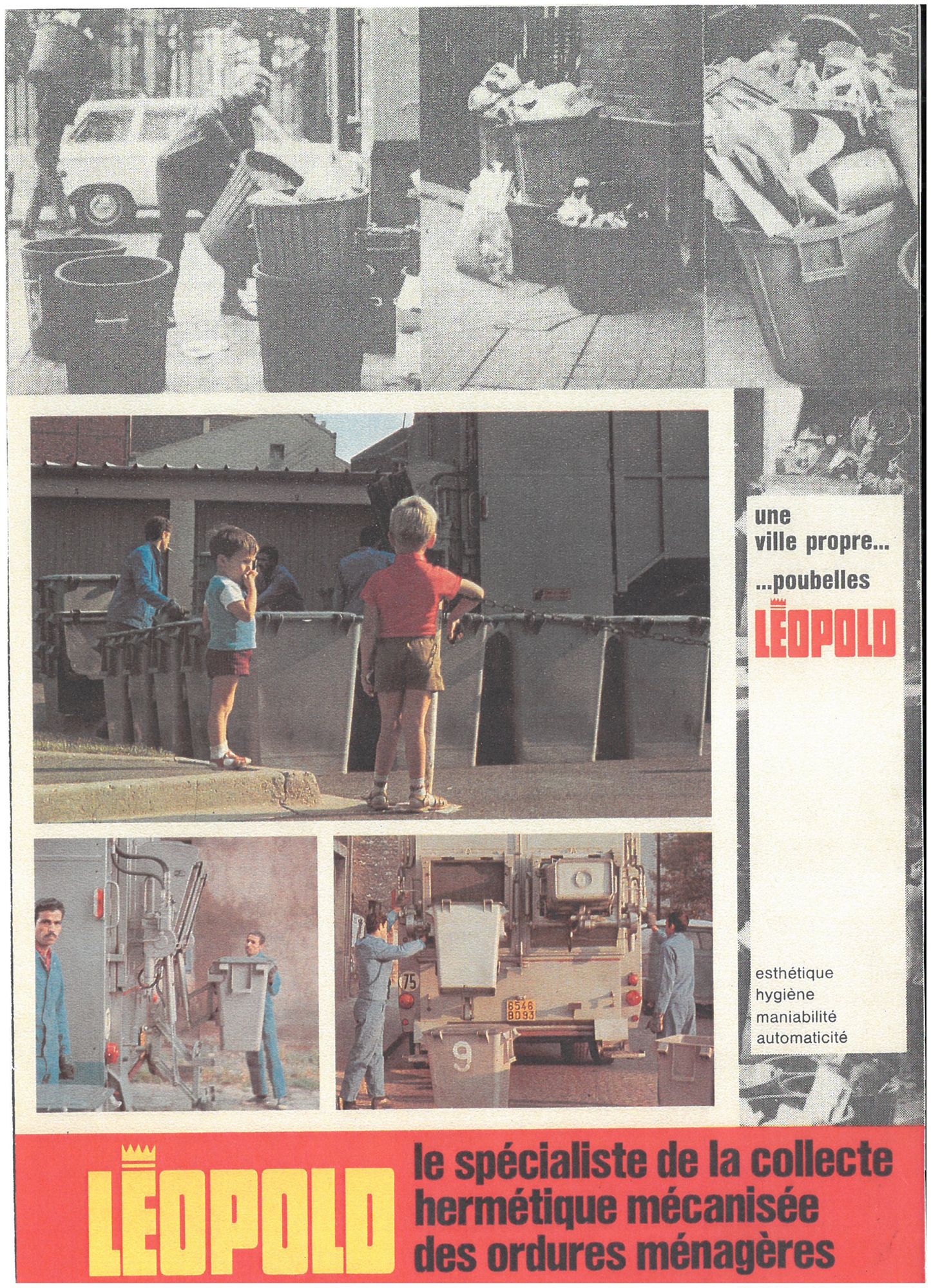 Poubelle "Léopold". Publicité. 1973. AMO 6O11.