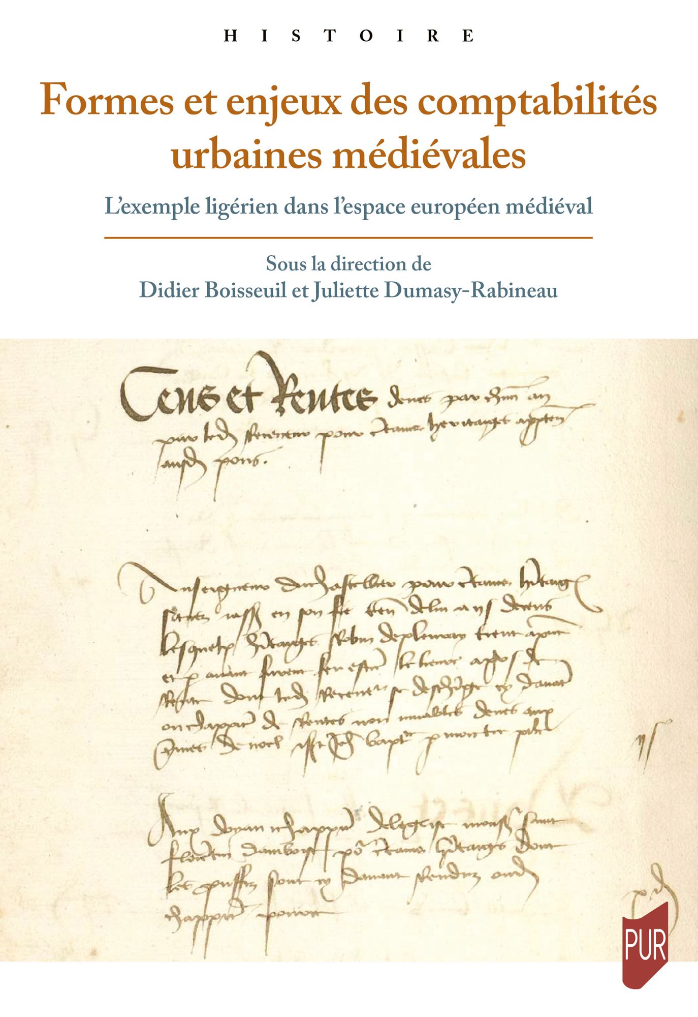 Parution : "Formes et enjeux des comptabilités urbaines médiévales"
