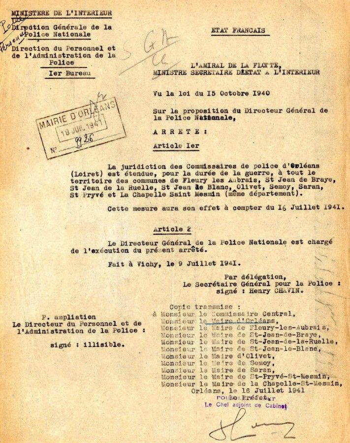 Juridiction des commissaires de police d'Orléans