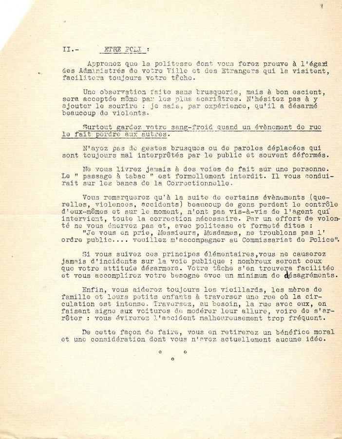 Conseils aux jeunes agents de police