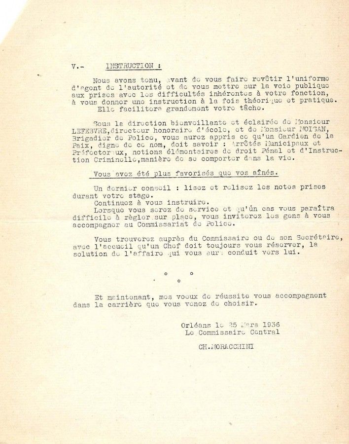 Conseils aux jeunes agents de police