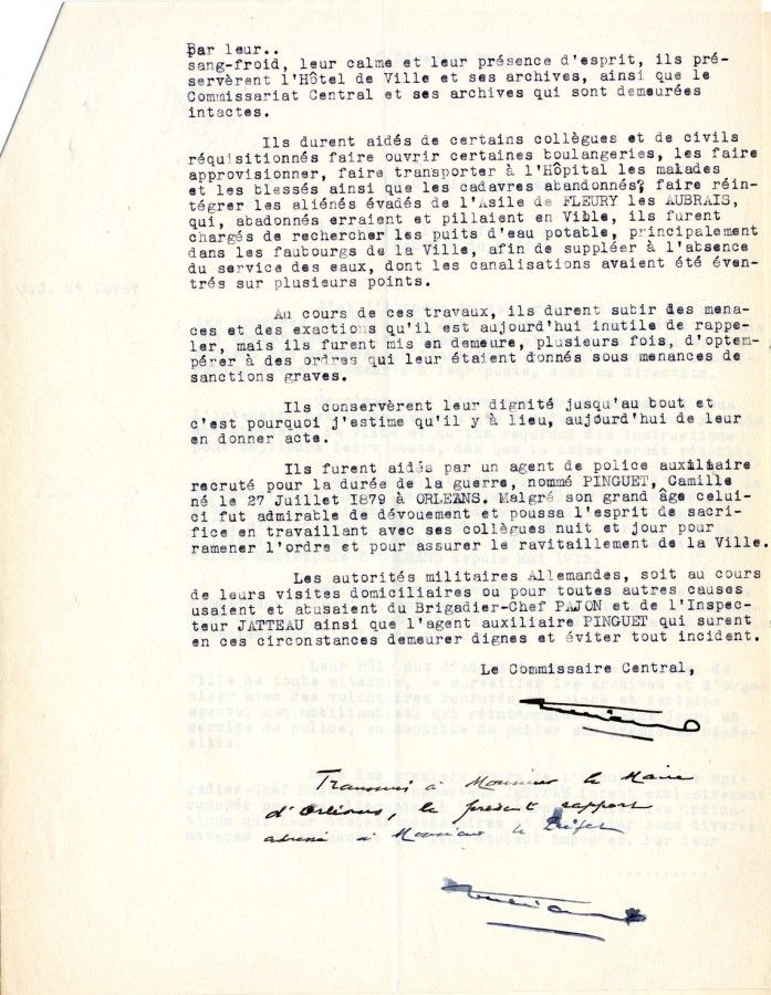 Rapport sur les journées du 15 et 16 juin 1940