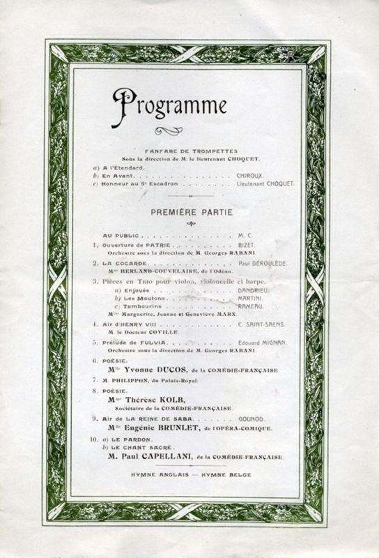 Programme de la soirée artistique dans la salle de l'Alhambra, 19 janvier 1915 (6S) - 3
