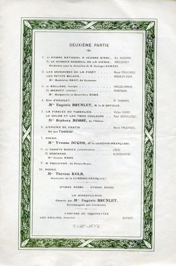 Programme de la soirée artistique dans la salle de l'Alhambra, 19 janvier 1915 (6S) - 4