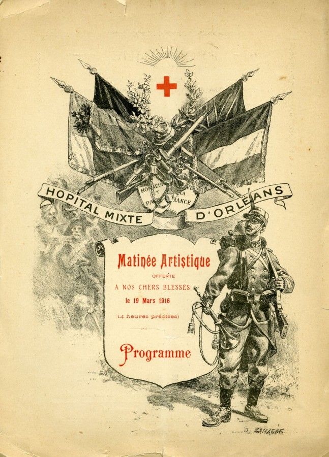 Programme de la matinée artistique à l'hôpital mixte d'Orléans, 19 mars 1916 (6S) - 1