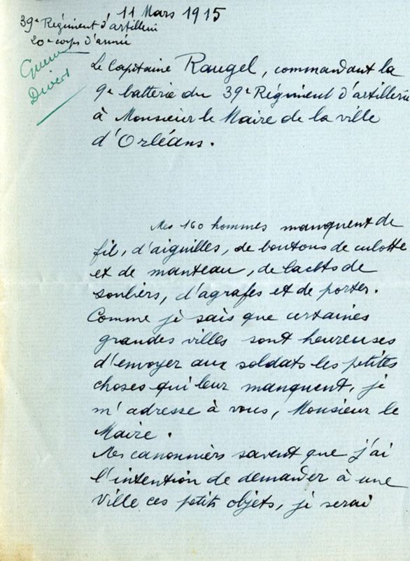 Lettre du capitaine Rangel, 11 mars 1915 (4H45) - 1