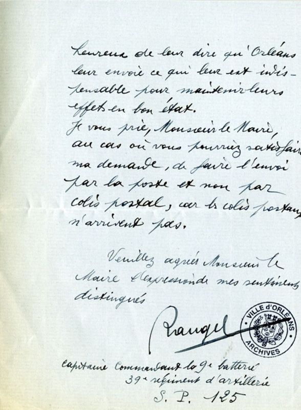 Lettre du capitaine Rangel, 11 mars 1915 (4H45) - 2