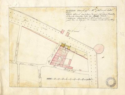 Bâtiments appartenant à mesdemoiselles Chardonneret et madame Tétard : plan (1848). Cote Dos9. Archives municipales d'Orléans.