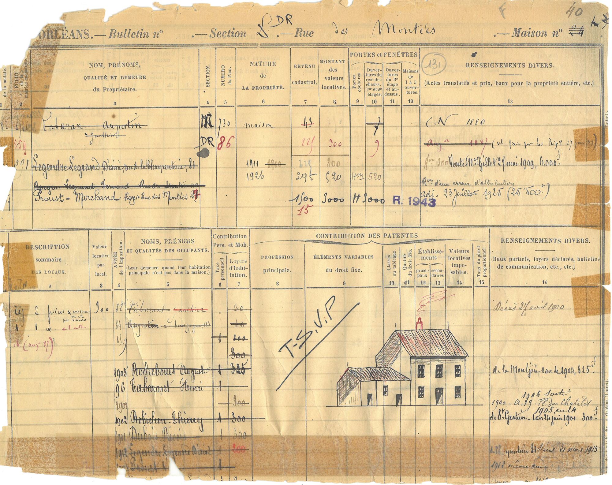 Fiches auxiliaires cadastrales