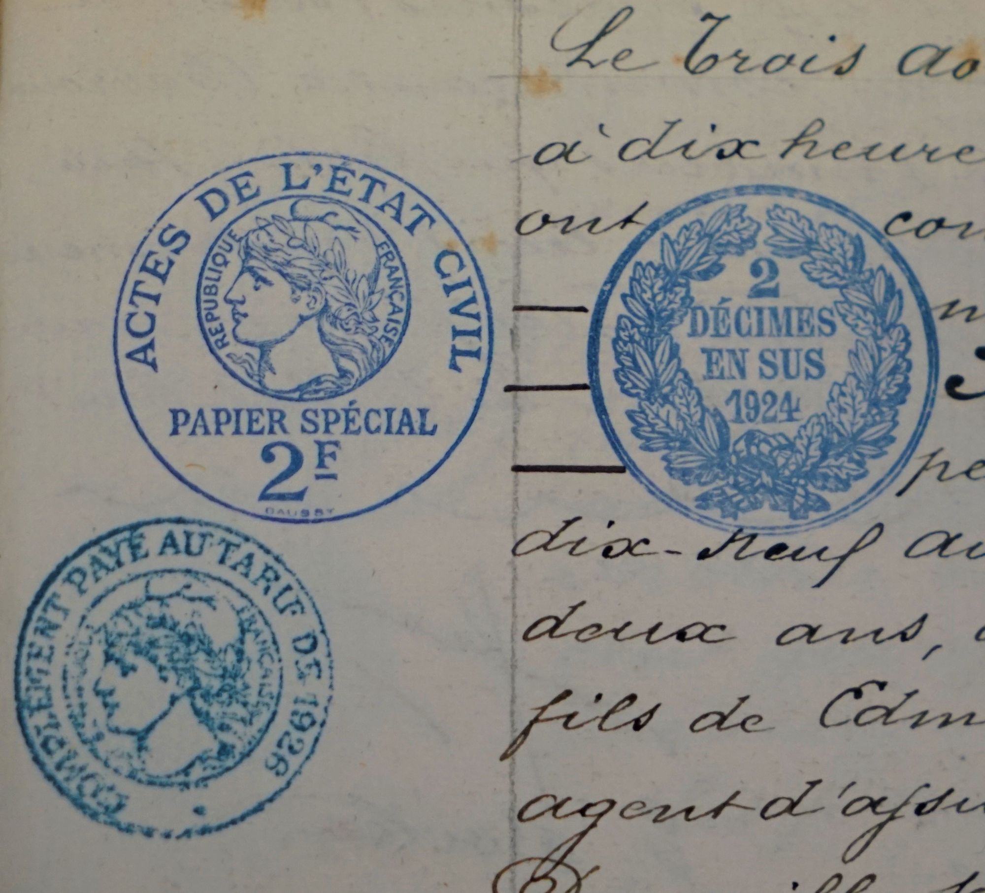 Demande d'actes d'état civil