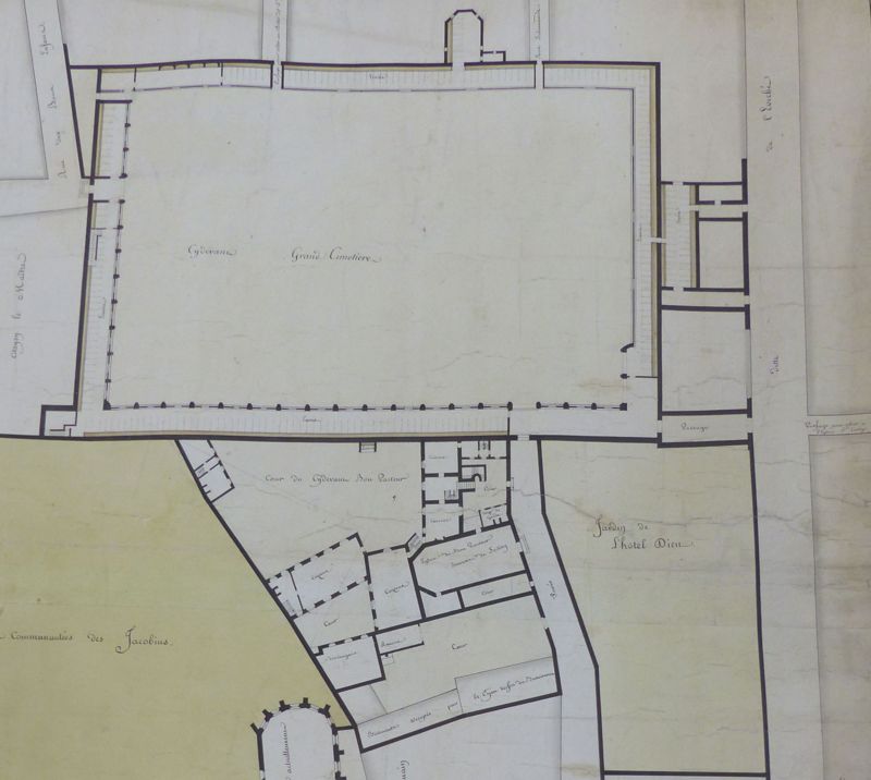 Plan du quartier de l'Etape. 4 Thermidor an XIII (23 juillet 1805). Archives du Loiret, 1Fi968