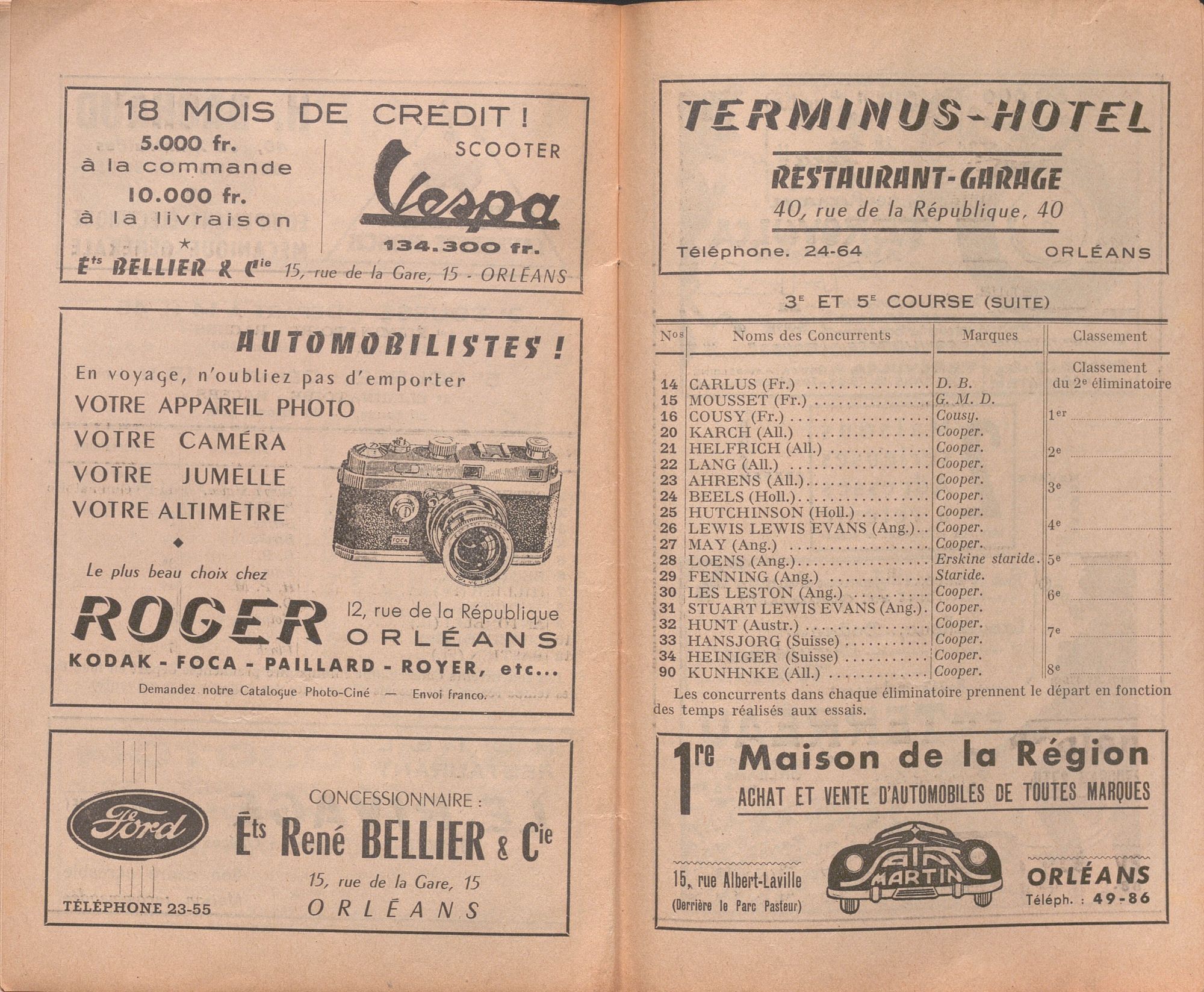 4ème circuit international de vitesse, Orléans, 30 Mai 1954, C10348