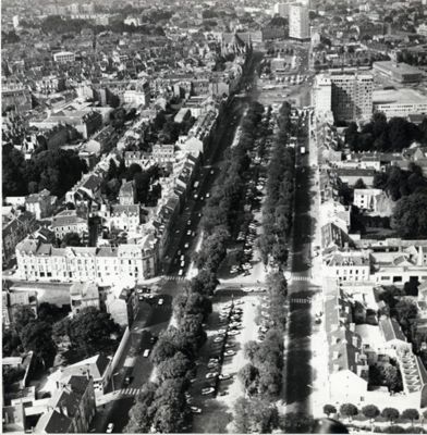 Vue aérienne du boulevard Alexandre-Martin depuis la rue du Général-Duportail et du boulevard de Verdun, cliché Gendarmerie nationale. (AMO, 3Fi760)