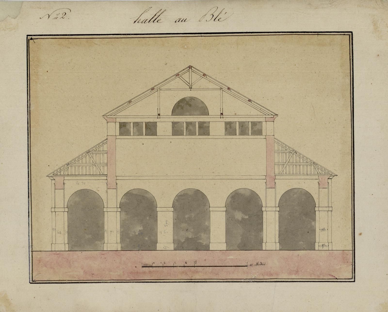 Halle au blé Saint-Louis : plan (s.d.). Auteur : inconnu. 1Fi19.